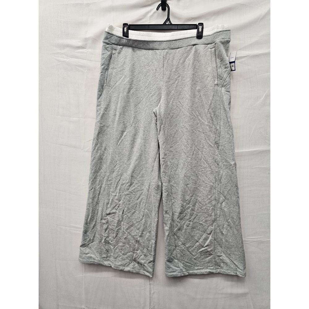 JoyLab Womens Wide Leg Sweatpants Gray Heather Cotton Blend Size XXL